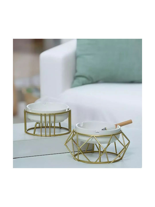 Uncle George Metallic Cigarette Ashtray Gold