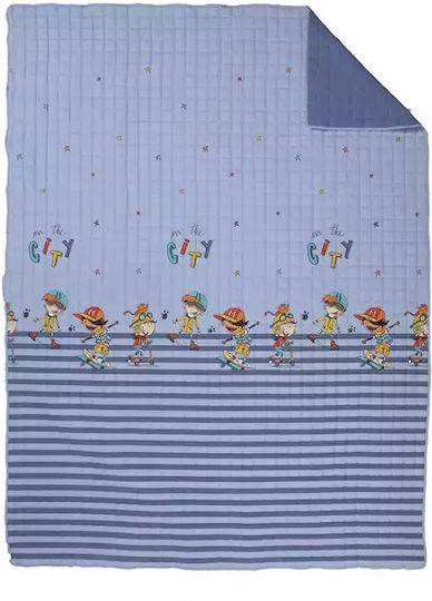 Nef-Nef Homeware Детско Юрганче Полудвойно In The City Син 180x240cm