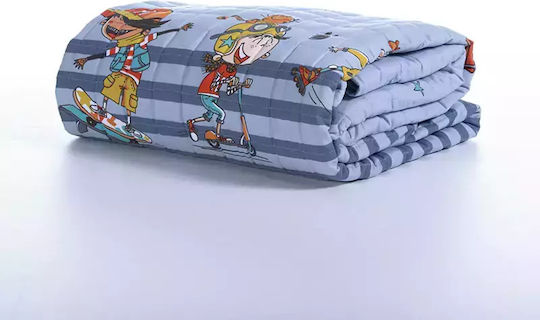 Nef-Nef Homeware Детско Юрганче Полудвойно In The City Син 180x240cm