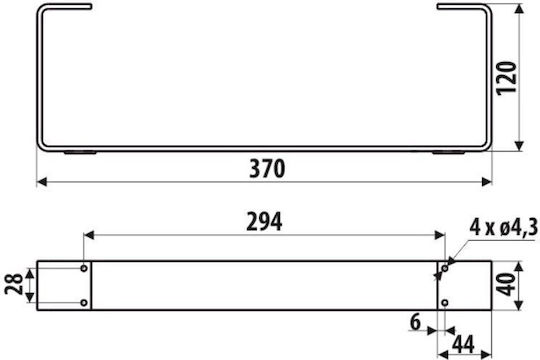 Roline 200 Furniture Leg Steel Black Matte 370x120mm