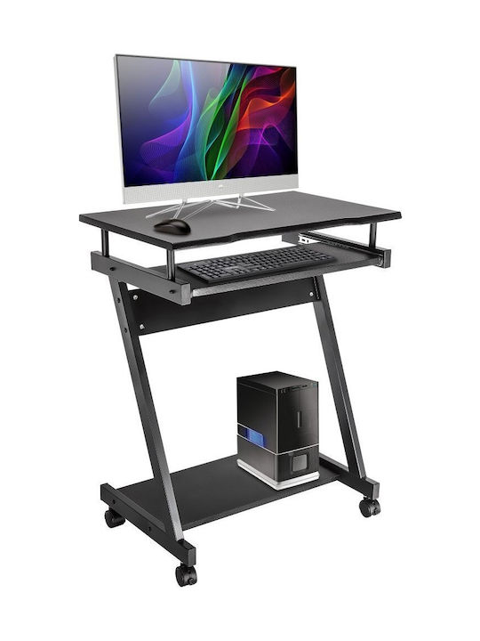 Techly Ica-tb 935b Computer Desk with Keyboard Shelf Black 730x590x370 Mm