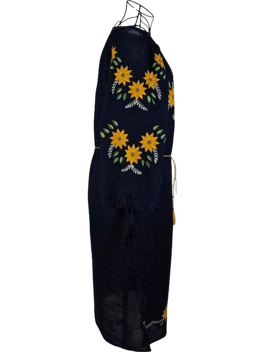 Traditional Women's Dress Cpr251 Navy Blue