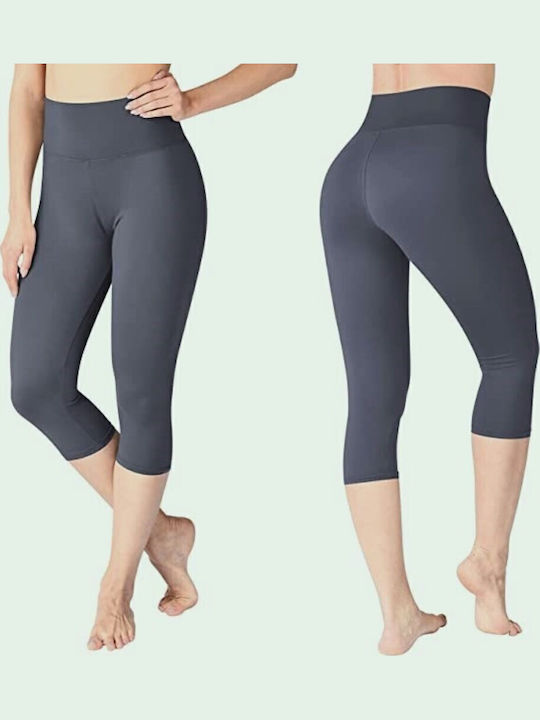 Leggings Pentru Instruire Capri Colanți De Strângere Talie Înaltă Antracit