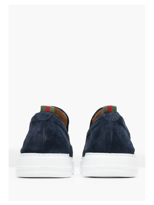 Men's Suede Moccasins Blue