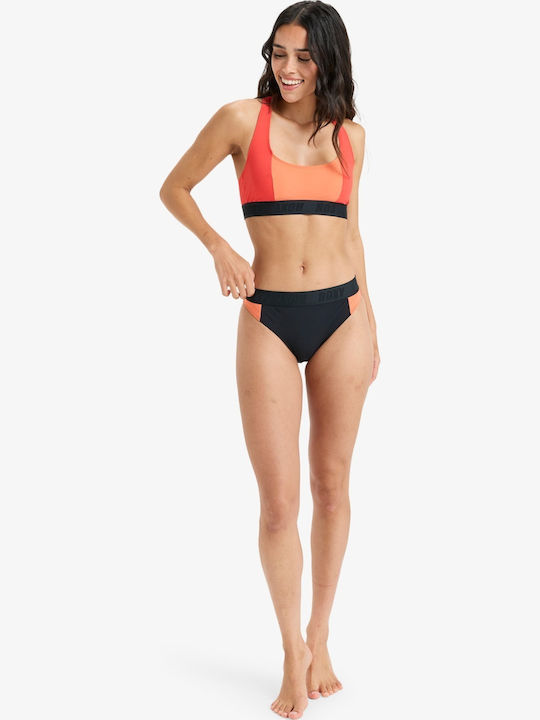 Roxy Women's Swimwear Active Colorblock Top Poppy Red