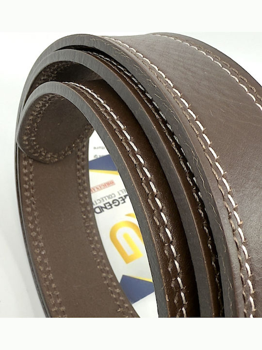 Wide Men's Belt Leather Brown