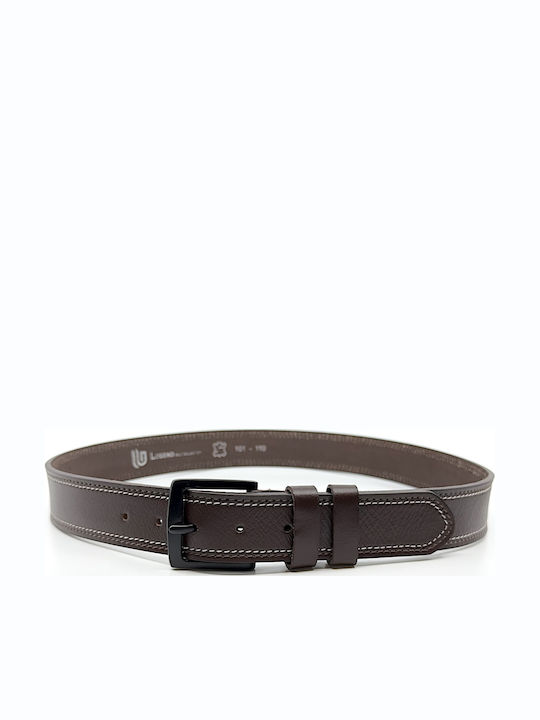 Wide Men's Belt Leather Brown