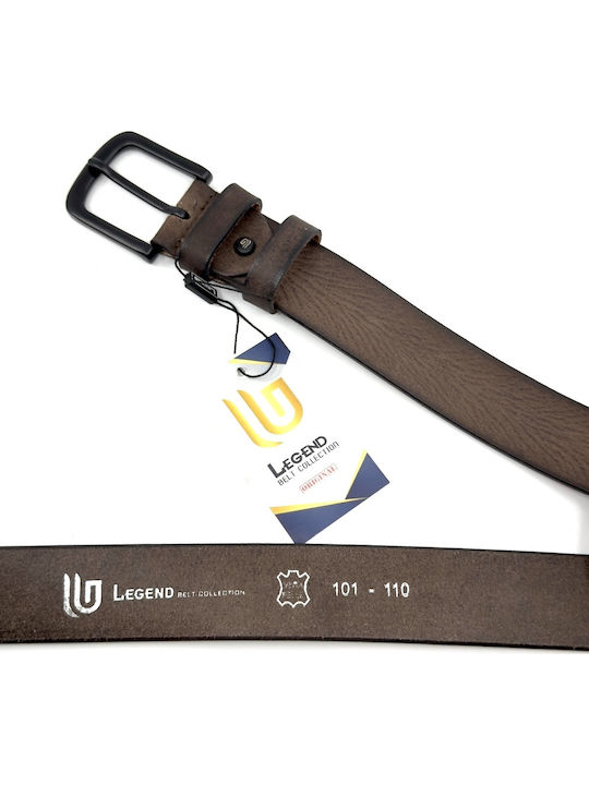 Wide Men's Belt Leather Brown