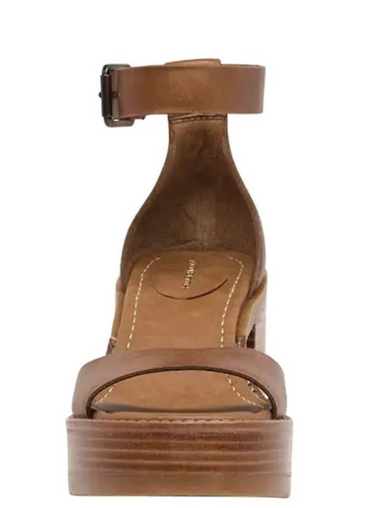 Bitten Heels Sandale Elegante Damă Maro