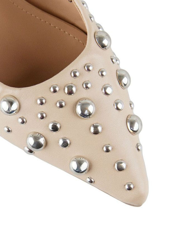 Γυναικείες Μπαλαρίνες Slingback με Λουράκι σε Μπεζ Χρώμα