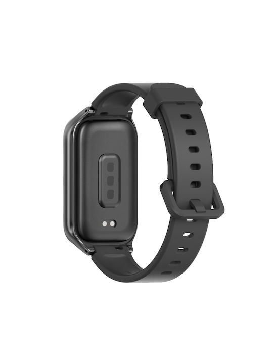 Mijobs Metal Frame Силиконова Кайшка Черна (Xiaomi Smart Band 9 Active)