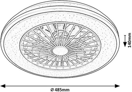 Rabalux Dalfon2 Ceiling Light 48.5cm with Light Fixture Black / White