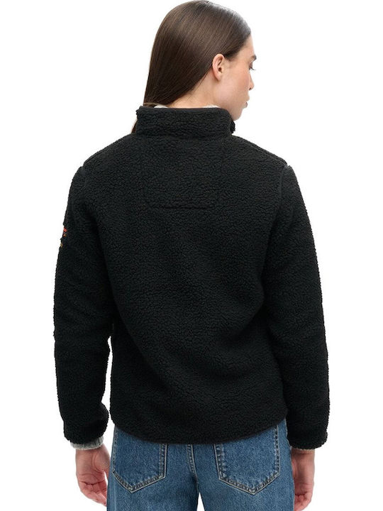 Fleece Γυναικεία Ζακέτα Black