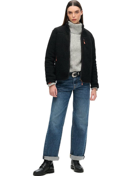 Fleece Γυναικεία Ζακέτα Black