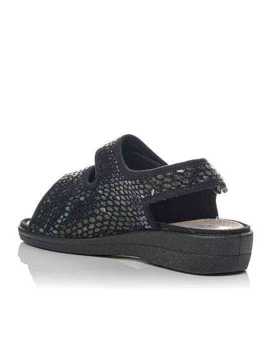 Flache Sandalen für Damen Anatomisch in Schwarz Farbe