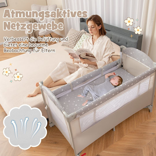Costway Park with Mattress Beige