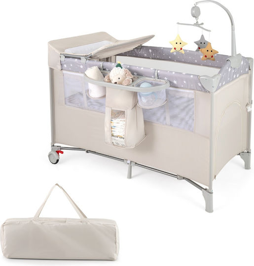 Costway Park with Mattress Beige