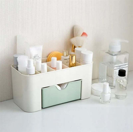 Organizator Cosmetice Cu Sertare Și Separatoare Alb 20x10x8.7cm