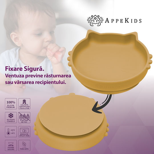 AppeKids Set Essgeschirr aus Silikon Beige 6Stück