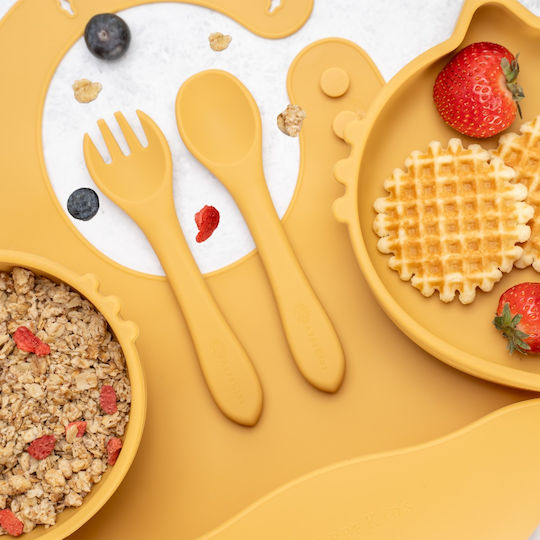 AppeKids Set Essgeschirr aus Silikon Beige 6Stück