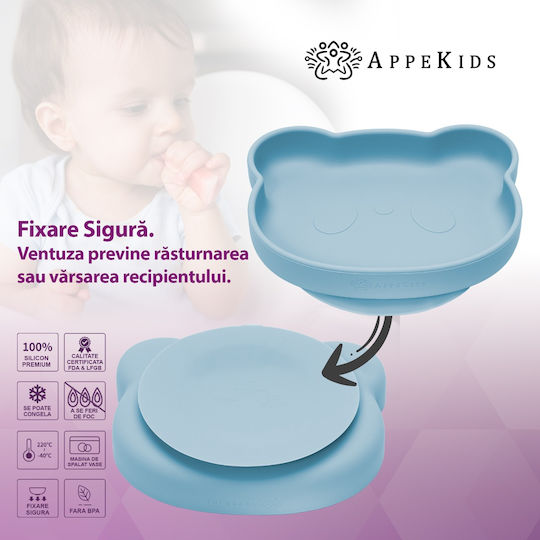 AppeKids Feeding Set made of Silicone Turquoise 6pcs