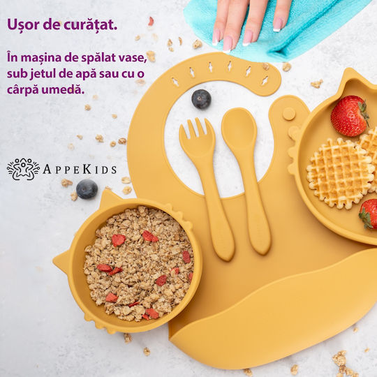 AppeKids Set Essgeschirr aus Silikon Beige 6Stück