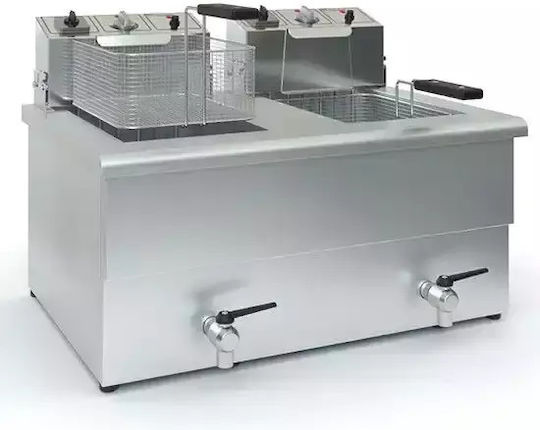 ΤζεΘάν Ηλεκτρική Φριτέζα Διπλή 12kW Χωρητικότητας 2x10lt 74x52x53cm ΤΧ10