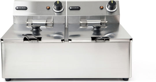 Hendi Electric Fryer Double 6.6kW Capacity 2x6lt 55x43x29cm Blue Line
