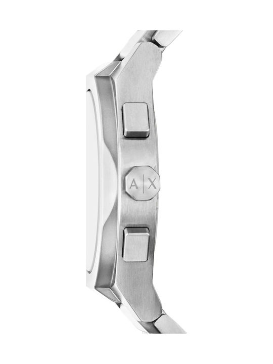 Armani Exchange Men's Watch 42mm Battery Chronograph With Silver Steel Bracelet