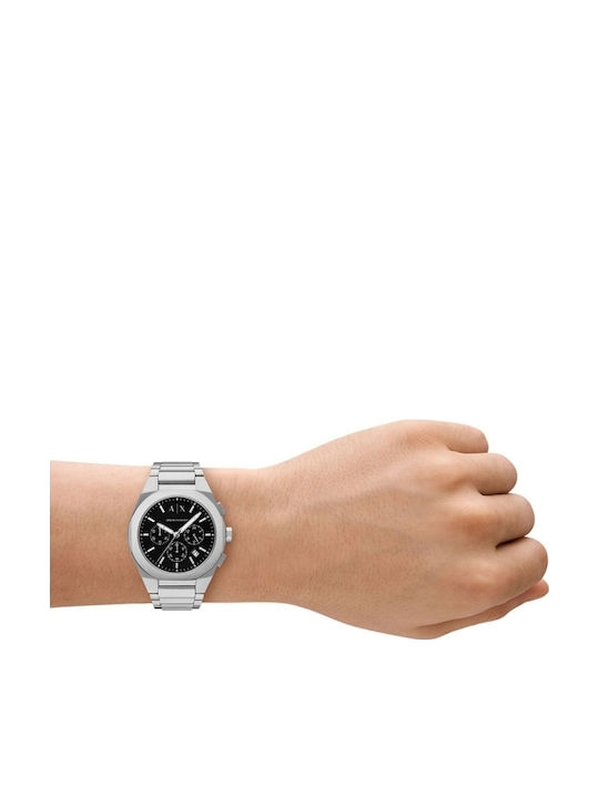 Armani Exchange Men's Watch 42mm Battery Chronograph With Silver Steel Bracelet