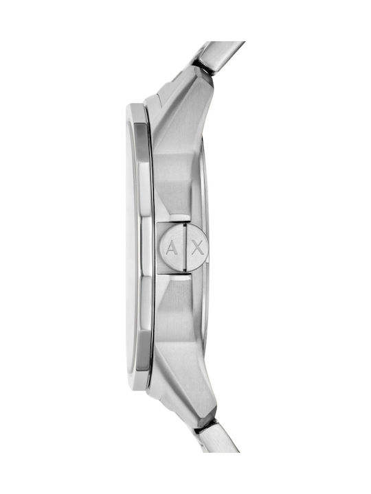 Armani Exchange Ceas Barbati 44mm Baterie Cu Brățară Argintie Din Oțel Inoxidabil