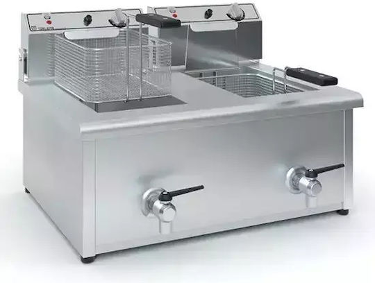 ΤζεΘάν Ηλεκτρική Φριτέζα Διπλή 6.4kW Χωρητικότητας 2x10lt 66x50x44cm