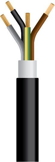 Eurolamp Netzkabel Typ NYY in Schwarz Farbe 1m