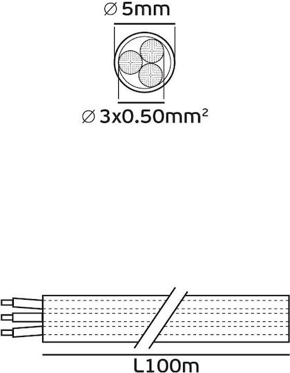 VK Lighting Power Cord with Cable Properties 3x0.5mm² in Black Colour 3m Flexible
