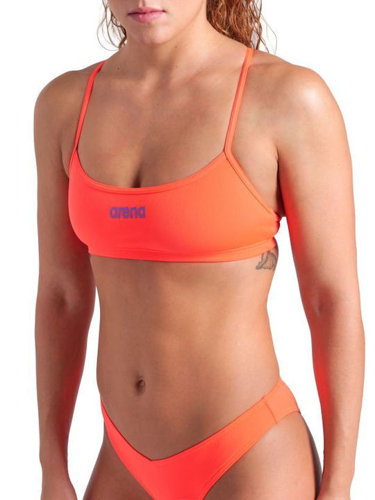 Bikini Set Sports Bra & Slip Bottom Bright Coral/plum