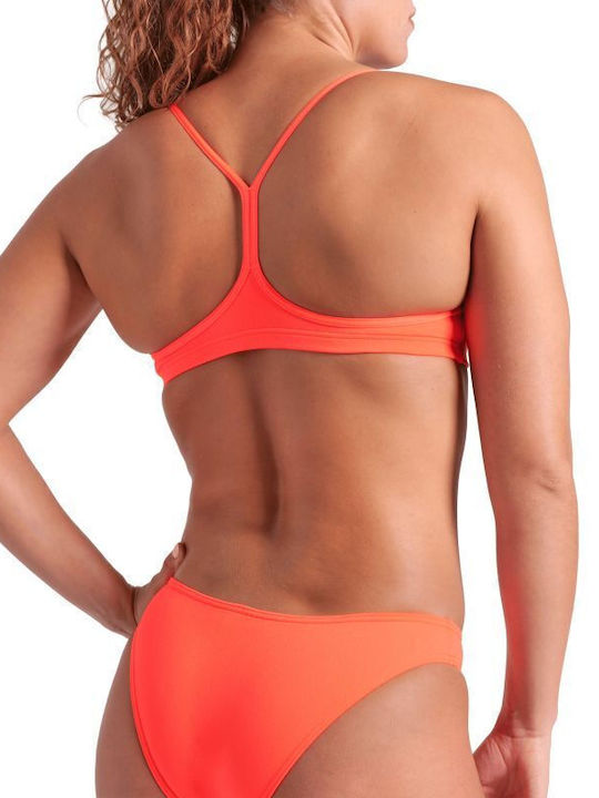 Bikini Set Sports Bra & Slip Bottom Bright Coral/plum