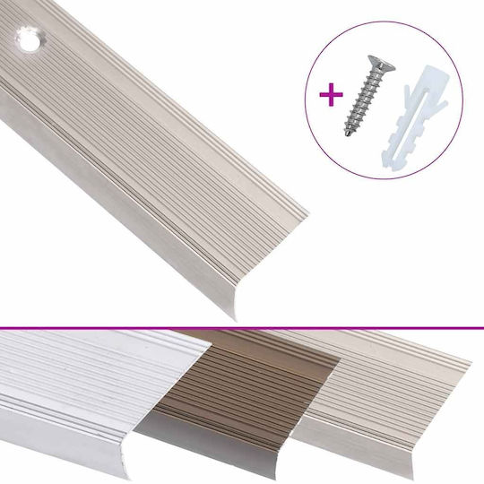 vidaXL Profile Aluminum Stair Profile Shape C 15pcs. Champagne 100cm Aluminum 100x100x3cm 15pcs