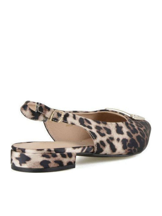 Leopard Ballerinas With strap Multicolour