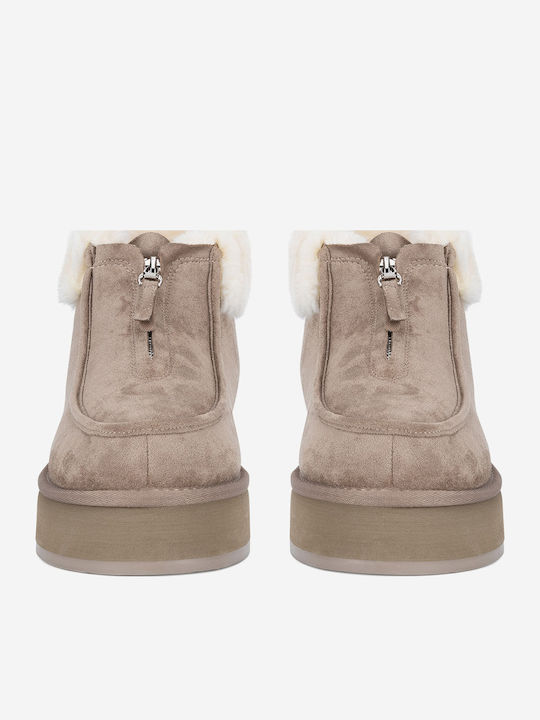 Ghete Dama Ankle Boots Bej