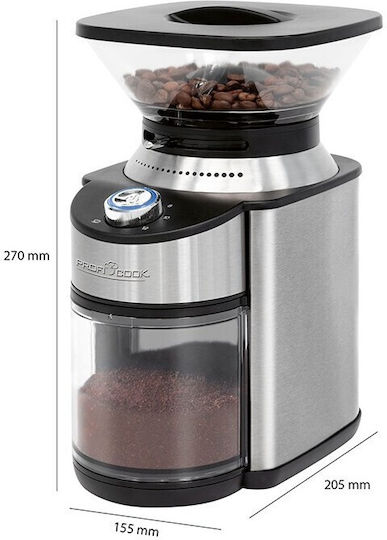 Profi Cook Coffee Grinder On Demand 200W with Bean Hopper Capacity 230gr
