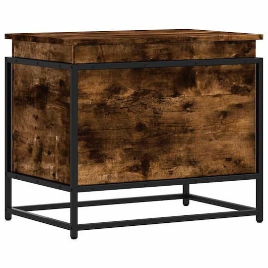 Vidaxl Storage Box Smoked Oak Brown Lid