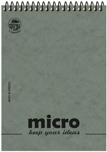 Micro Μπλοκ Σημειώσεων Σπιράλ 80 Φύλλων Ριγέ 2 Θεμάτων