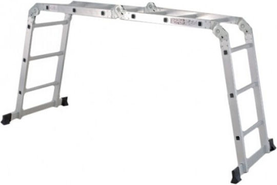 Inox Kiss Πολυμορφική Σκάλα Αλουμινίου 4x4 με Μέγιστο Ύψος 4.64m