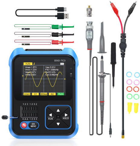 Fnirsi DSO-TC3-PRO-BL Heat Rate Monitor Hand Tool with Channels and 2.4" Screen