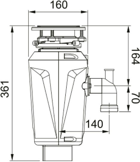 Franke Elite Slimline 75 Garbage Disposal Power 3/4hp 16x38.6cm