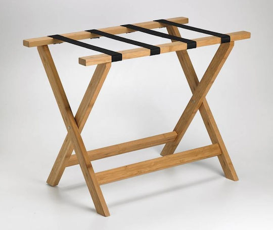 Leone Wooden Foldable Hotel Luggage Rack Brown with Dimensions 52x36xH65cm Foldable