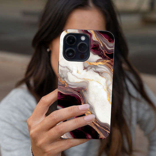 Sonique Marble Series Case OnePlus 12 5G Burgundy