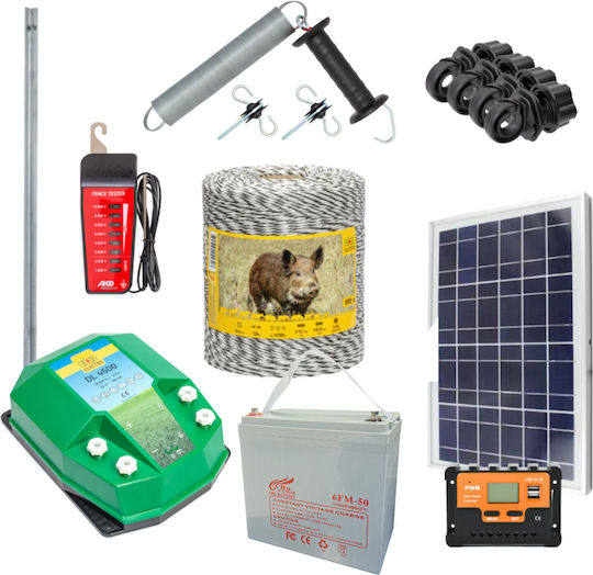 Complete Electric Fencing Set for Wild Boars 12v 4.5j 1000m