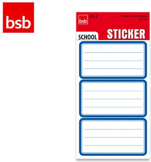 BSB Notebook Labels Blue 15pcs