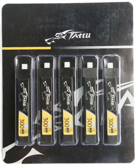 Tattu UAV Classic Μπαταρία Li-Po 3.8V 300mAh 75C 1S BT2.0 για Τηλεκατευθυνόμενο 5τμχ